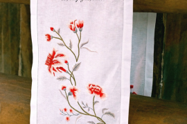 Table runner - Camellia embroidery